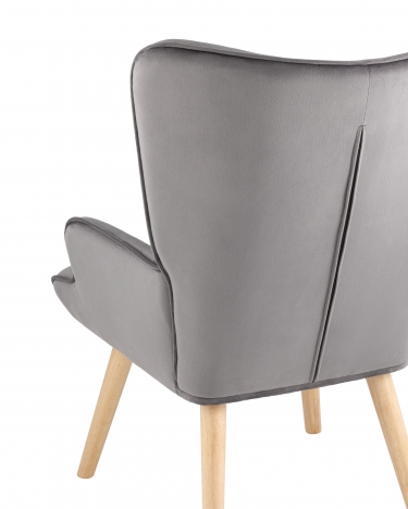 Кресло Stool group Хью, велюр серый