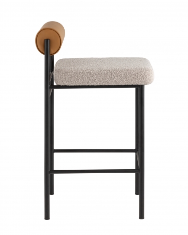 Стул барный Stool group Балла, бежевый, коричневая экокожа