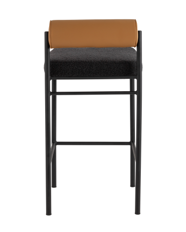 Стул барный Stool group Балла, темно-серый, коричневая экокожа