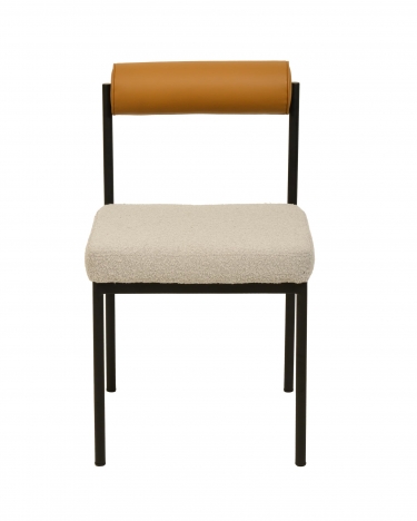 Стул обеденный Stool group Балла, бежевый, коричневая экокожа