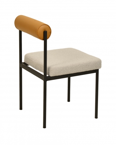 Стул обеденный Stool group Балла, бежевый, коричневая экокожа