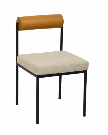 Стул обеденный Stool group Балла, бежевый, коричневая экокожа