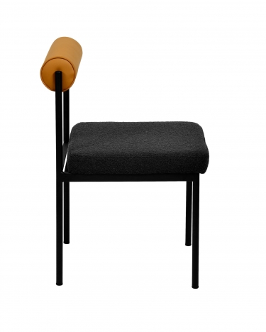Стул обеденный Stool group Балла, темно-серый, коричневая экокожа
