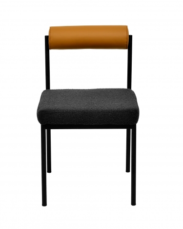 Стул обеденный Stool group Балла, темно-серый, коричневая экокожа