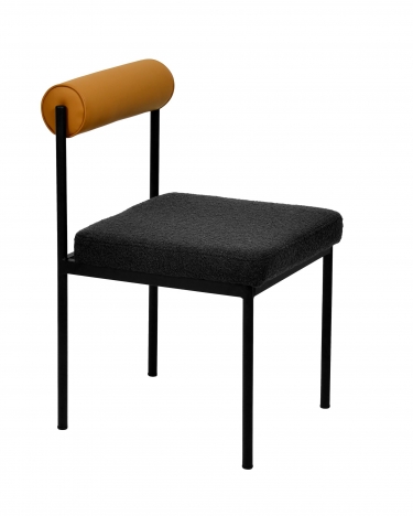 Стул обеденный Stool group Балла, темно-серый, коричневая экокожа