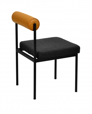 Стул обеденный Stool group Балла, темно-серый, коричневая экокожа