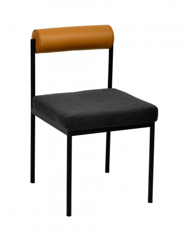 Стул обеденный Stool group Балла, темно-серый, коричневая экокожа