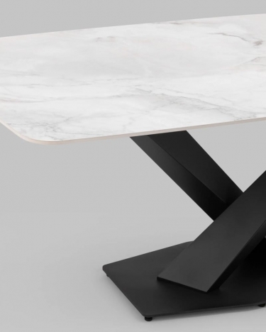 Стол обеденный Stool group Belle 180х90 Белый мрамор