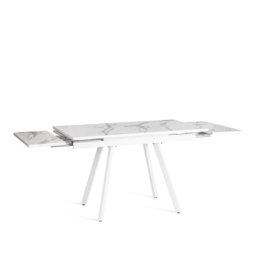 Стол VIGO ЛДСП/HPL/металл, 120 x 80 x 30 х 30 х 75 см, Мрамор светлый/белый