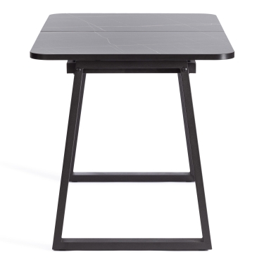 Стол Tetchair MALTIDO ЛДСП/HPL/металл, 130 х 75+30 х 75 см, Мрамор черный/черный