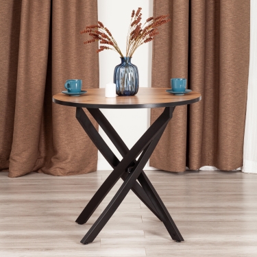 Стол Tetchair MANZANA ЛДСП/HPL/металл, 80 х 80 х 75 см, Дуб Вотан/черный