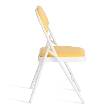 Стул складной Tetchair FOLDER mod. 3022G металл / экокожа, yellow желтый / white белый
