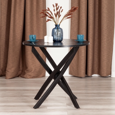 Стол Tetchair MANZANA ЛДСП/HPL/металл, 80 х 80 х 75 см, Мрамор черный/черный