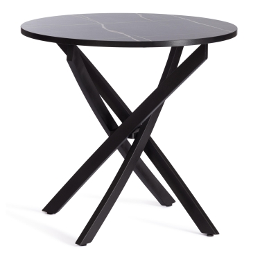 Стол Tetchair MANZANA ЛДСП/HPL/металл, 80 х 80 х 75 см, Мрамор черный/черный