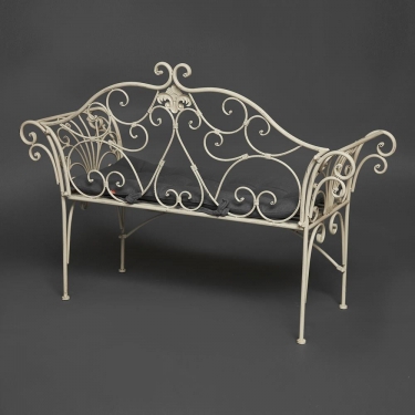 Скамья Tetchair Secret de Maison BEAUJOLAIS + подушка mod. PL08-8574 металл, 136х46х96см, белый антик antique white