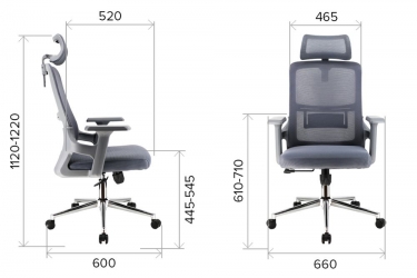 Эргономичное кресло Everprof EP-530 Grey Сетка Серый