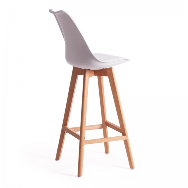 Стул барный TULIP BAR mod. C1014H / 1 шт. в упаковке пластик/дерево, 57 х 48 х 104 см, белый 018 /натуральный