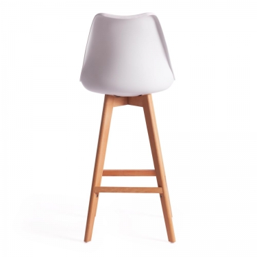 Стул барный TULIP BAR mod. C1014H / 1 шт. в упаковке пластик/дерево, 57 х 48 х 104 см, белый 018 /натуральный