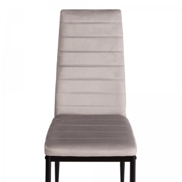 Стул Easy mod. 24-1 металл, вельвет, 49 х 41 х 98 см, Light grey светло-серый HLR14 / черный