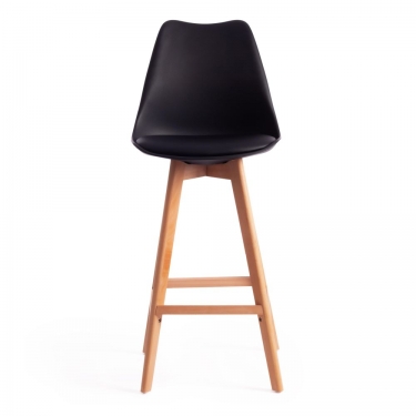 Стул барный TULIP BAR mod. C1014H / 1 шт. в упаковке пластик/дерево, 57 х 48 х 104 см, черный 3010/натуральный
