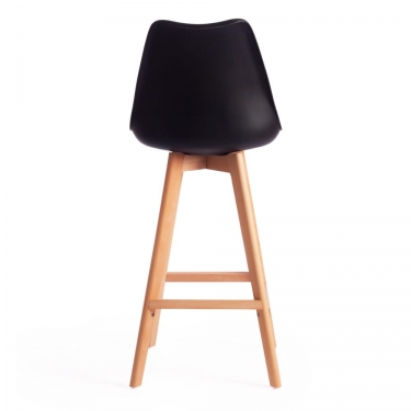 Стул барный TULIP BAR mod. C1014H / 1 шт. в упаковке пластик/дерево, 57 х 48 х 104 см, черный 3010/натуральный