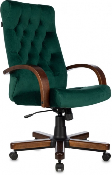 Кресло руководителя Бюрократ T-9928WALNUT Fabric зеленый Italia Green