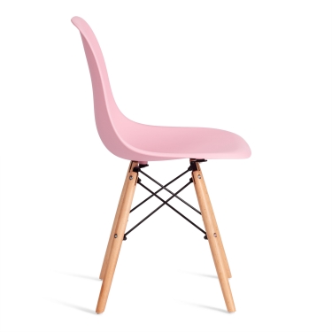 Стул Tetchair CINDY EAMES mod. 1801 дерево бук/металл/сиденье пластик, Light pink светло-розовый