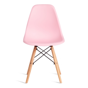 Стул Tetchair CINDY EAMES mod. 1801 дерево бук/металл/сиденье пластик, Light pink светло-розовый
