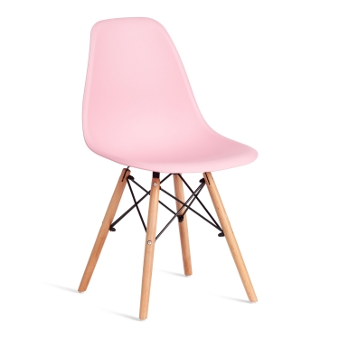 Стул Tetchair CINDY EAMES mod. 1801 дерево бук/металл/сиденье пластик, Light pink светло-розовый