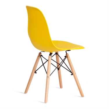 Стул Tetchair CINDY EAMES mod. 1801 дерево бук/металл/сиденье пластик, Yellow Желтый