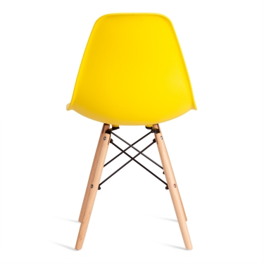 Стул Tetchair CINDY EAMES mod. 1801 дерево бук/металл/сиденье пластик, Yellow Желтый