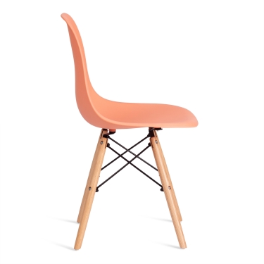 Стул Tetchair CINDY EAMES mod. 1801 дерево бук/металл/сиденье пластик, Orange Оранжевый