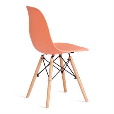 Стул Tetchair CINDY EAMES mod. 1801 дерево бук/металл/сиденье пластик, Orange Оранжевый