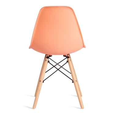 Стул Tetchair CINDY EAMES mod. 1801 дерево бук/металл/сиденье пластик, Orange Оранжевый