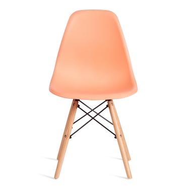 Стул Tetchair CINDY EAMES mod. 1801 дерево бук/металл/сиденье пластик, Orange Оранжевый