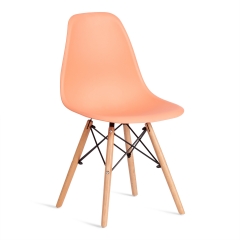 Стул Tetchair CINDY EAMES mod. 1801 дерево бук/металл/сиденье пластик, Orange Оранжевый