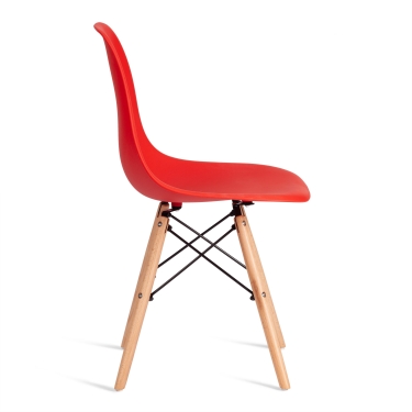 Стул Tetchair CINDY EAMES mod. 1801 дерево бук/металл/сиденье пластик, Red красный