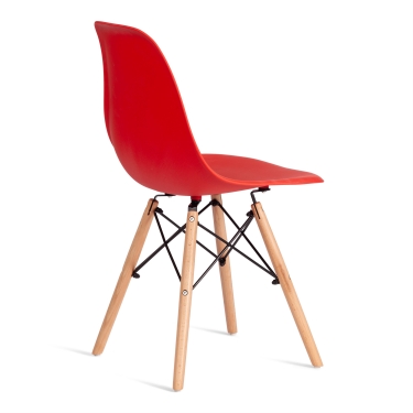 Стул Tetchair CINDY EAMES mod. 1801 дерево бук/металл/сиденье пластик, Red красный