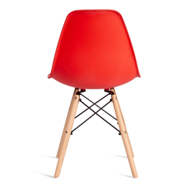 Стул Tetchair CINDY EAMES mod. 1801 дерево бук/металл/сиденье пластик, Red красный