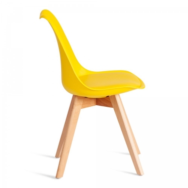 Стул Tetchair TULIP mod. 73-1 дерево/пластик/экокожа, Желтый Yellow