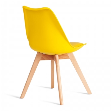 Стул Tetchair TULIP mod. 73-1 дерево/пластик/экокожа, Желтый Yellow
