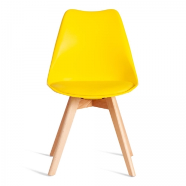 Стул Tetchair TULIP mod. 73-1 дерево/пластик/экокожа, Желтый Yellow