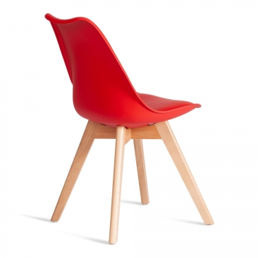 Стул Tetchair TULIP mod. 73-1 дерево/пластик/экокожа, Красный Red