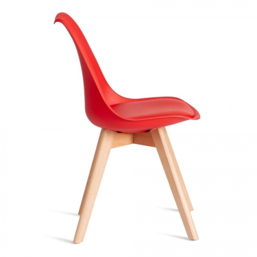 Стул Tetchair TULIP mod. 73-1 дерево/пластик/экокожа, Красный Red