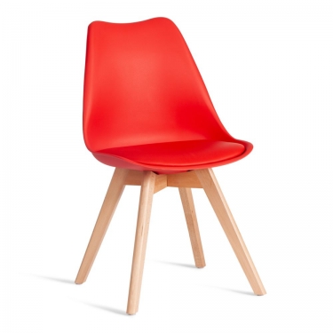 Стул Tetchair TULIP mod. 73-1 дерево/пластик/экокожа, Красный Red