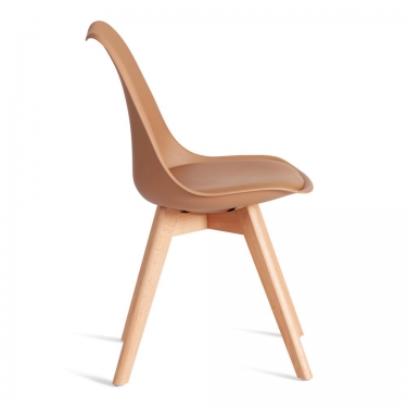 Стул Tetchair TULIP mod. 73-1 дерево/пластик/экокожа, Бежевый Latte