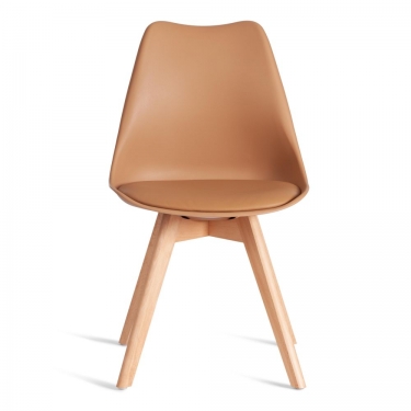 Стул Tetchair TULIP mod. 73-1 дерево/пластик/экокожа, Бежевый Latte