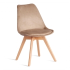 Стул Tetchair TULIP SOFT mod. 053V дерево/пластик/вельвет, 49,5 x 54,5 x 84 см, Бежевый HLR 12/натуральный