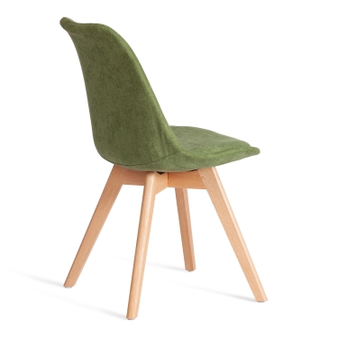 Стул Tetchair TULIP SOFT mod. 053V дерево/пластик/ткань, 49,5 x 54,5 x 84 см, Зеленый Green LY1701-7