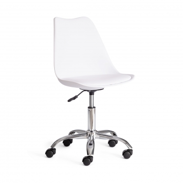 Офисное кресло Tetchair TULIP mod.106-1 металл/пластик/PU, White белый / Chrome хром